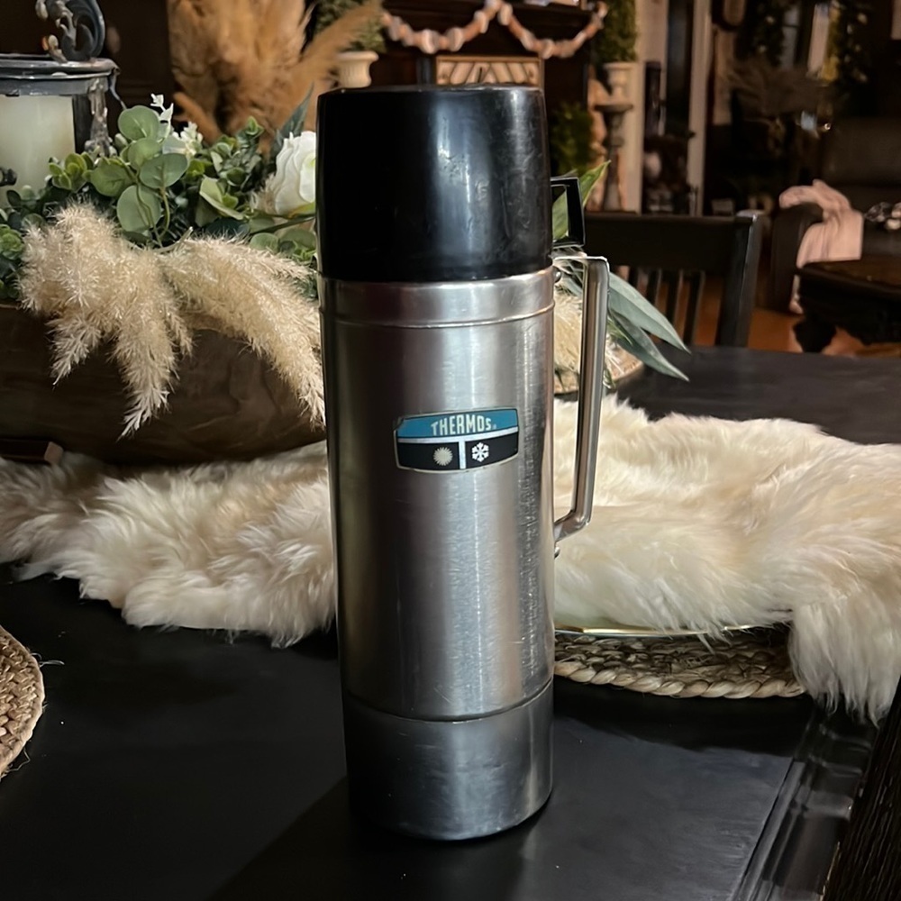 Vintage King Seeley Thermos Vacuum Bottle Stainless Steel Quart Size 2464 A234 - Picture 1 of 4